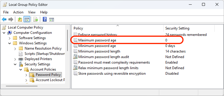 gpo setting for maximum password age
