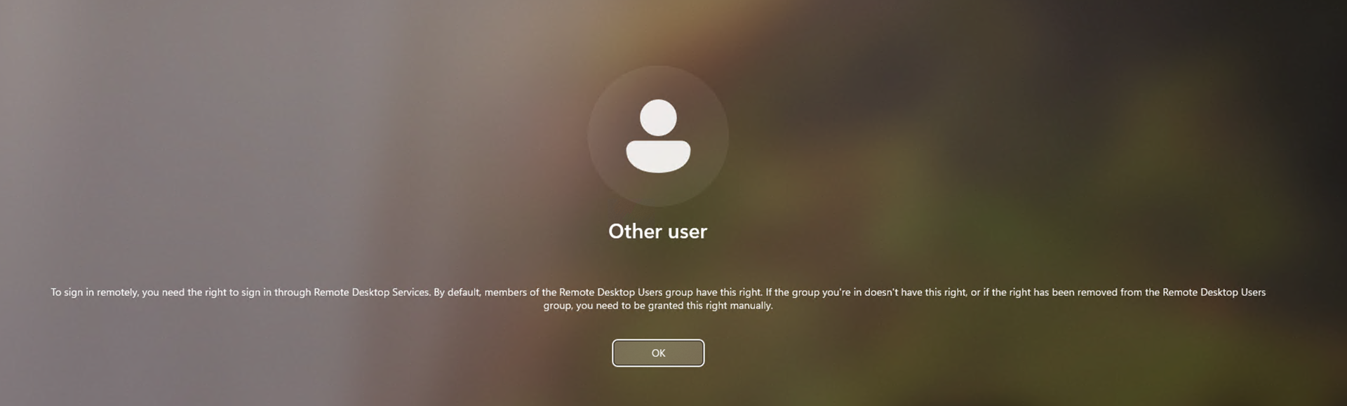 RDP client error